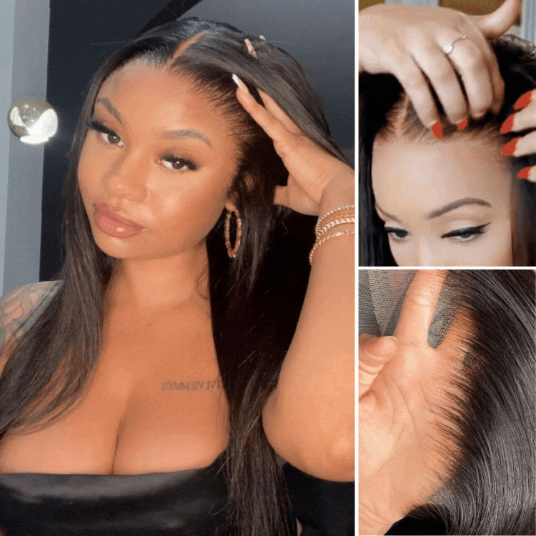 Special Offer | Alisanda Wigs | Super Natural Hairline Silky Straight Glueless 13x4 Frontal Lace Wig Human Hair Pre-Cut Lace