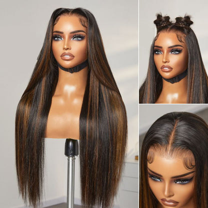 Special Offer | Alisanda Wigs | Super Natural Hairline Silky Straight Glueless 13x4 Frontal Lace Wig Human Hair Pre-Cut Lace